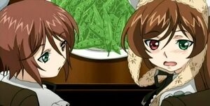 Rating: Safe Score: 0 Tags: 2girls brown_hair green_eyes heterochromia image multiple_girls pair red_eyes short_hair siblings sisters souseiseki suiseiseki twins User: admin