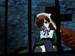 Rating: Safe Score: 0 Tags: 1girl blurry brown_hair dress green_eyes heterochromia image long_hair long_sleeves looking_at_viewer outdoors red_eyes ribbon sitting solo suiseiseki User: admin