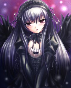 Rating: Safe Score: 0 Tags: 1girl :d artist_request auto_tagged black_dress black_ribbon black_wings blush choker detached_collar dress feathered_wings frills gothic_lolita hairband image juliet_sleeves light_particles lolita_fashion lolita_hairband long_hair long_sleeves looking_at_viewer open_mouth parted_lips photoshop_(medium) pink_background puffy_sleeves red_eyes ribbon rozen_maiden sidelocks silver_hair simple_background smile solo suigintou upper_body v_arms wings User: admin