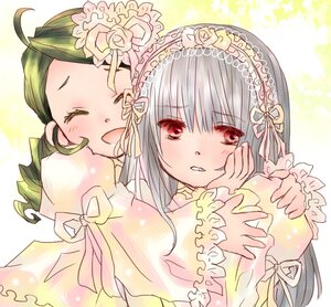 Rating: Safe Score: 0 Tags: 2girls ahoge blush closed_eyes dress drill_hair flower frills green_hair image kanaria long_hair long_sleeves multiple_girls pair red_eyes rose silver_hair suigintou yellow_dress User: admin