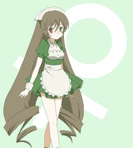 Rating: Safe Score: 0 Tags: 1girl apron bad_id bad_pixiv_id blush brown_hair dress drill_hair frills green_background green_dress green_eyes heterochromia ica image long_hair maid red_eyes rozen_maiden short_sleeves solo standing striped suiseiseki very_long_hair wrist_cuffs User: admin