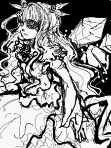 Rating: Safe Score: 0 Tags: 1girl barasuishou dress greyscale image long_hair looking_at_viewer monochrome solo User: admin