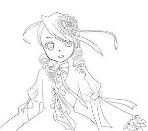 Rating: Safe Score: 0 Tags: 1girl dress drill_hair flower greyscale hair_ornament image kanaria long_hair looking_at_viewer monochrome open_mouth puffy_sleeves ribbon ringlets simple_background smile solo striped twin_drills upper_body white_background User: admin