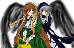 Rating: Safe Score: 0 Tags: 2girls blush brown_hair dress frills green_dress green_eyes hairband heterochromia holding_hands image long_hair long_sleeves looking_at_viewer multiple_girls pair red_eyes silver_hair suigintou suiseiseki very_long_hair User: admin