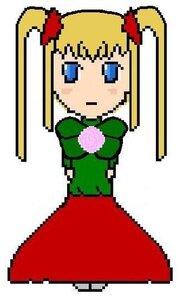 Rating: Safe Score: 0 Tags: 1girl bangs blonde_hair blue_eyes blush dress flower image long_hair looking_at_viewer rose shinku solo standing twintails User: admin