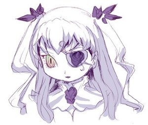 Rating: Safe Score: 0 Tags: 1girl barasuishou flower hair_ornament image long_hair looking_at_viewer monochrome purple_flower purple_rose purple_theme rose simple_background solo striped traditional_media two_side_up upper_body veil vertical_stripes white_background User: admin