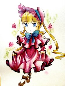 Rating: Safe Score: 0 Tags: 1girl blonde_hair blue_eyes bonnet bow bowtie capelet dress flower full_body hat image long_hair long_sleeves looking_at_viewer pink_rose red_dress red_flower red_rose rose shinku sidelocks smile solo standing twintails User: admin