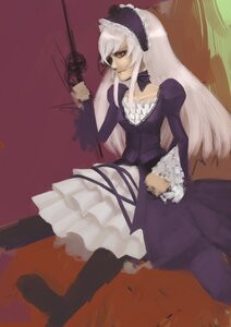 Rating: Safe Score: 0 Tags: 1girl auto_tagged dress frills gothic_lolita image juliet_sleeves lolita_fashion lolita_hairband long_hair long_sleeves puffy_sleeves red_eyes sitting solo suigintou weapon User: admin
