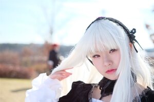 Rating: Safe Score: 0 Tags: 1girl 3d black_dress blurry blurry_background blurry_foreground closed_mouth depth_of_field frills hairband lips long_hair long_sleeves photo red_eyes ribbon silver_hair solo suigintou User: admin