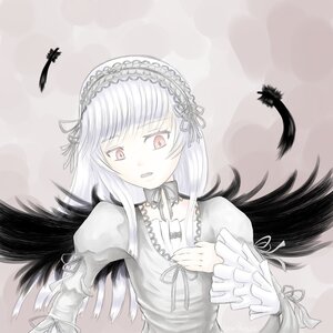 Rating: Safe Score: 0 Tags: 1girl black_ribbon black_wings detached_collar dress feathered_wings feathers frills hairband image juliet_sleeves long_hair long_sleeves looking_at_viewer pink_eyes puffy_sleeves ribbon silver_hair solo suigintou upper_body wings User: admin