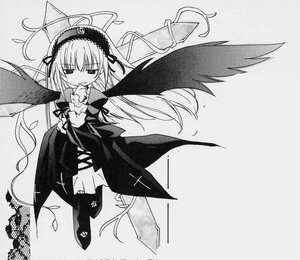 Rating: Safe Score: 0 Tags: 1girl dress floating_hair flower frilled_sleeves frills greyscale hairband image lolita_hairband long_hair long_sleeves monochrome ribbon rose solo suigintou very_long_hair wings User: admin