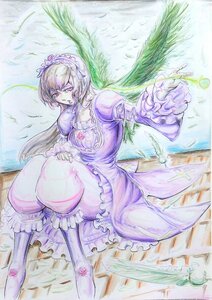 Rating: Safe Score: 0 Tags: 1girl dress feathers frills image long_hair sitting solo suigintou traditional_media tree watercolor_(medium) wings User: admin