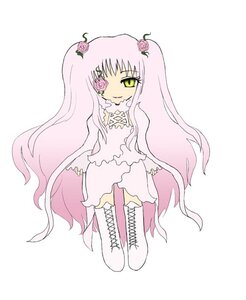 Rating: Safe Score: 0 Tags: 1girl boots dress flower full_body image kirakishou long_hair pink_hair rose solo striped vertical_stripes very_long_hair vines yellow_eyes User: admin