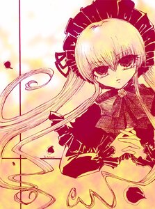 Rating: Safe Score: 0 Tags: 1girl blonde_hair bonnet bow bowtie dress drill_hair flower frills image long_hair long_sleeves looking_at_viewer petals rose shinku solo twintails upper_body very_long_hair User: admin