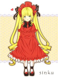 Rating: Safe Score: 0 Tags: 1girl auto_tagged blonde_hair blue_eyes blush bow dress flower frills halftone halftone_background heart image long_hair long_sleeves looking_at_viewer open_mouth polka_dot polka_dot_background rose shinku smile solo twintails User: admin