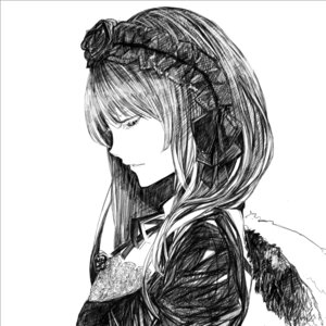 Rating: Safe Score: 0 Tags: 1girl bangs from_side fur_trim greyscale hair_ornament hair_ribbon image long_hair monochrome profile ribbon solo suigintou upper_body User: admin