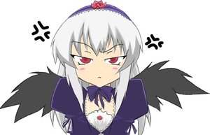 Rating: Safe Score: 0 Tags: 1girl :< anger_vein angry annoyed black_wings blush detached_collar dress flower frills hairband image leaf long_hair long_sleeves looking_at_viewer maple_leaf red_eyes silver_hair simple_background solo spoken_anger_vein suigintou upper_body white_background wings User: admin