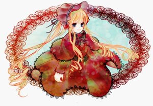 Rating: Safe Score: 0 Tags: 1girl blonde_hair blue_eyes bonnet bow bowtie capelet dress flower image long_hair long_sleeves looking_at_viewer pink_rose red_dress rose shinku smile solo twintails very_long_hair User: admin