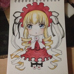 Rating: Safe Score: 0 Tags: 1girl blonde_hair blue_eyes blush bonnet bow dress drill_hair eyebrows_visible_through_hair frills image long_hair long_sleeves looking_at_viewer marker_(medium) photo red_dress ringlets sample shikishi shinku solo traditional_media twin_drills twintails User: admin