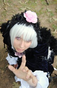Rating: Safe Score: 0 Tags: 1girl blurry depth_of_field doll_joints dress frills gothic_lolita hairband lips lolita_fashion long_hair looking_at_viewer purple_eyes silver_hair smile solo suigintou white_hair User: admin