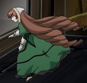 Rating: Safe Score: 0 Tags: 1girl apron auto_tagged brown_hair dress green_dress head_scarf image long_hair long_sleeves solo suiseiseki very_long_hair wings User: admin