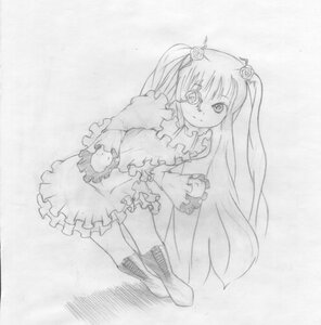 Rating: Safe Score: 0 Tags: 1girl boots cross-laced_footwear dress flower frills full_body greyscale hair_ornament image kirakishou knee_boots long_hair long_sleeves looking_at_viewer monochrome rose solo standing traditional_media two_side_up very_long_hair User: admin