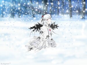 Rating: Safe Score: 0 Tags: 1girl auto_tagged bare_tree boots dress hair_ribbon image long_hair long_sleeves outdoors red_ribbon ribbon snow snowing solo suigintou wings User: admin