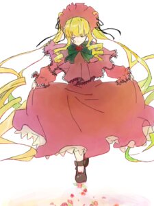 Rating: Safe Score: 0 Tags: 1girl black_footwear blonde_hair bonnet bow bowtie closed_eyes dress drill_hair flower full_body image long_hair long_sleeves red_dress rose shinku shoes solo standing twintails very_long_hair white_background User: admin