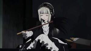 Rating: Safe Score: 0 Tags: 1girl bangs black_dress black_wings closed_eyes closed_mouth dress feathered_wings frills hairband holding image juliet_sleeves long_hair long_sleeves pipe silver_hair sitting solo suigintou wings User: admin
