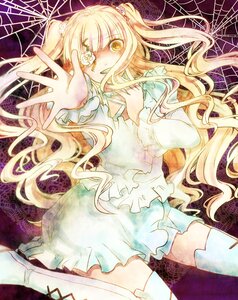 Rating: Safe Score: 0 Tags: 1girl blonde_hair boots dress eyepatch flower hair_flower hair_ornament hands image kirakishou long_hair outstretched_hand rose silk solo spider_web thigh_boots thighhighs twintails umbrella very_long_hair yellow_eyes zettai_ryouiki User: admin