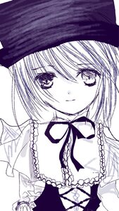 Rating: Safe Score: 0 Tags: 1girl bangs capelet closed_mouth eyebrows_visible_through_hair greyscale hair_between_eyes hariruri hat image looking_at_viewer monochrome neck_ribbon ribbon short_hair smile solo souseiseki upper_body User: admin