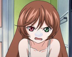 Rating: Safe Score: 0 Tags: 1girl angry bare_shoulders blurry blush brown_hair collarbone fang green_eyes image indoors long_hair looking_at_viewer open_mouth solo suiseiseki User: admin