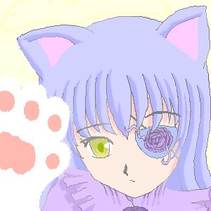 Rating: Safe Score: 0 Tags: 1girl animal_ears bangs barasuishou blue_flower eyebrows_visible_through_hair flower green_eyes hair_between_eyes image portrait purple_hair rose solo User: admin