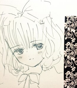 Rating: Safe Score: 0 Tags: 1girl blush closed_mouth eyebrows_visible_through_hair flower hinaichigo image komeiji_koishi monochrome portrait ribbon rose short_hair solo traditional_media User: admin