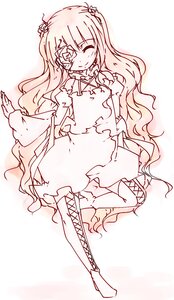 Rating: Safe Score: 0 Tags: 1girl blush boots closed_eyes cross-laced_footwear dress full_body hair_ornament image kirakishou lace-up_boots long_hair long_sleeves monochrome smile solo very_long_hair wavy_hair User: admin