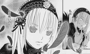 Rating: Safe Score: 0 Tags: 1girl black_feathers feathers flower greyscale hairband image long_hair looking_at_viewer monochrome ribbon solo suigintou upper_body User: admin