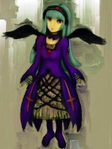 Rating: Safe Score: 0 Tags: 1girl bangs dress expressionless full_body hairband image jewelry long_hair long_sleeves looking_at_viewer necklace red_eyes solo standing suigintou wings User: admin