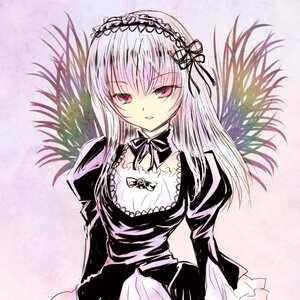 Rating: Safe Score: 0 Tags: 1girl black_dress detached_collar dress flower frills hairband image juliet_sleeves long_hair long_sleeves looking_at_viewer pink_eyes plant puffy_sleeves silver_hair solo suigintou User: admin