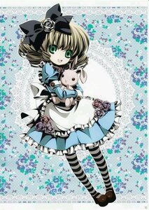 Rating: Safe Score: 0 Tags: 1girl blonde_hair blue_dress bow dress drill_hair flower green_eyes hair_bow hinaichigo image pantyhose rose smile solo striped striped_legwear stuffed_animal User: admin