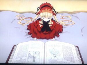 Rating: Safe Score: 0 Tags: 1girl blonde_hair bow dress frills hairband image long_hair long_sleeves looking_at_viewer lying red_dress shinku solo twintails User: admin