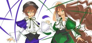 Rating: Safe Score: 0 Tags: blue_dress brown_hair capelet dress frills green_dress green_eyes hat head_scarf heterochromia image long_hair long_sleeves looking_at_viewer multiple_girls pair short_hair siblings simple_background sisters smile souseiseki suiseiseki top_hat twins very_long_hair white_background User: admin