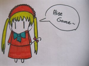 Rating: Safe Score: 0 Tags: 1girl blonde_hair bonnet bow bowtie dress english_text green_bow hat image long_hair long_sleeves red_dress shinku solo speech_bubble twintails User: admin