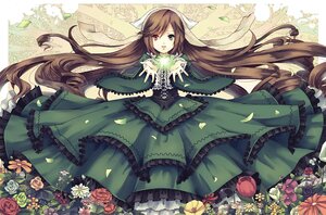 Rating: Safe Score: 0 Tags: 1girl brown_hair commentary_request doll dress field flower flower_field frills green_dress green_eyes hat heterochromia image long_hair long_sleeves petals red_eyes rose rozen_maiden solo suiseiseki tulip very_long_hair wide_sleeves z-epto_(chat-noir86) User: admin