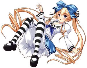 Rating: Safe Score: 0 Tags: 1girl blonde_hair bloomers blue_eyes blush dress full_body hair_bow image long_hair long_sleeves mary_janes pantyhose rozen_maiden shinku shinshin shoes sitting solo striped striped_legwear twintails underwear very_long_hair white_bloomers User: admin