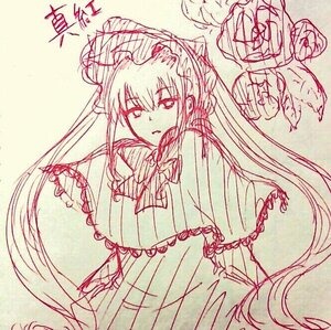 Rating: Safe Score: 0 Tags: 1girl auto_tagged bow braid capelet dress flower image long_hair long_sleeves looking_at_viewer monochrome shinku sketch solo twin_braids very_long_hair User: admin