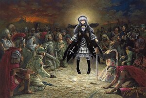 Rating: Safe Score: 0 Tags: 6+boys 6+girls armor cape dress eyepatch facial_hair frills hat holding image instrument lolita_fashion long_hair mask multiple_boys multiple_girls smile solo standing suigintou sword thighhighs top_hat weapon User: admin