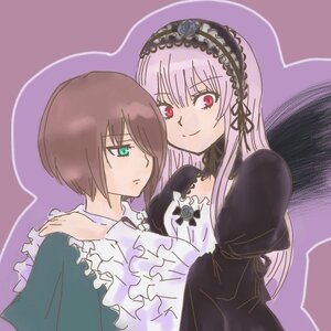 Rating: Safe Score: 0 Tags: 2girls black_dress brown_hair closed_mouth dress frilled_sleeves frills gothic_lolita green_eyes hairband image juliet_sleeves lolita_fashion lolita_hairband long_hair long_sleeves multiple_girls pair puffy_sleeves purple_background red_eyes short_hair souseiseki suigintou suiseiseki User: admin