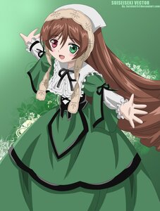 Rating: Safe Score: 0 Tags: 1girl :d auto_tagged brown_hair dress frills green_dress green_eyes head_scarf heterochromia image long_hair long_sleeves looking_at_viewer open_mouth red_eyes ribbon smile solo suiseiseki twintails very_long_hair User: admin