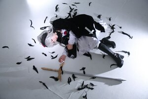 Rating: Safe Score: 0 Tags: 1girl animal bird bird_on_hand black_feathers black_footwear boots crow dove dress feathers flock flying hairband holding long_sleeves seagull solo suigintou white_feathers User: admin