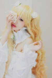 Rating: Safe Score: 0 Tags: 1girl auto_tagged blonde_hair blurry depth_of_field flower hair_flower hair_ornament kirakishou lips long_hair looking_at_viewer parted_lips photo red_lips rose solo white_flower white_rose User: admin